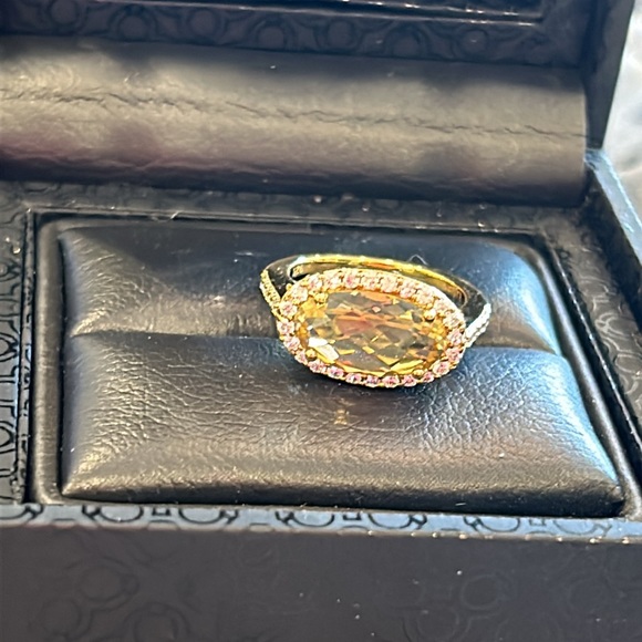 LaFonn Rare Horizontal Oval Lemon Quartz Ring-sz 7 Boutique - Picture 10 of 11